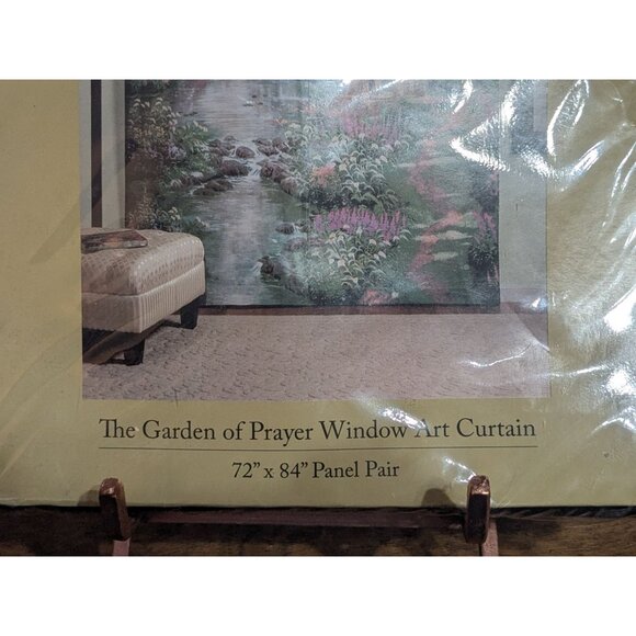 Thomas Kinkade The Garden of Prayer Window Art Curtain 72" X 84" Panel Pair New - Picture 2 of 5